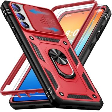 Imagem de Giyer Capa protetora para Samsung Galaxy S23 com protetor de tela, à prova de choque, à prova de quedas, resistente e resistente, anel resistente, capa protetora para Samsung S23 (vermelha)