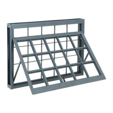 Imagem de Janela Maxim-Ar Grade Quadriculada em Aço 60 x 60 x 8 cm 1 Folha Silen