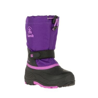 Imagem de Kamik Waterbug 5 infantil, botas de inverno impermeáveis, verde-oliva escura, Roxa, 22