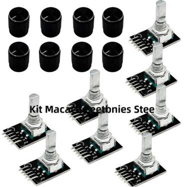 Imagem de Módulo Encoder Rotativo 360 Graus 1-8 PCS KY-040 Com Tampa De Botão Se