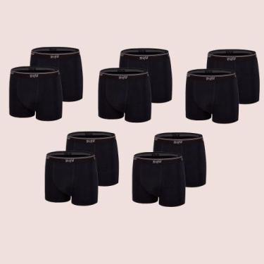 Imagem de Kit 10 Cuecas Boxer Em Algodão Costura Fina Trifil, Preto, P