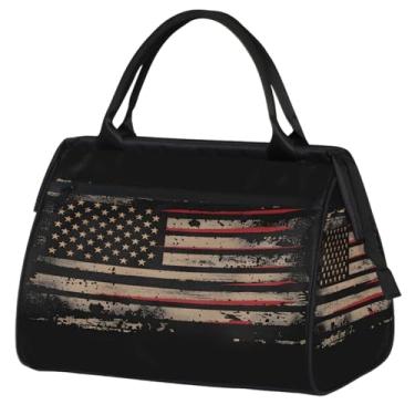 Imagem de Bolsa pequena para o fim de semana, feminina, masculina, floral, borboleta, retrô, colorida, dobrável, bolsa esportiva leve para academia, Cor: 40 cm, 15.2*8.3*11.6 inch, Moderno