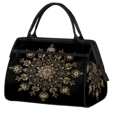 Imagem de Bolsa feminina floral Paisley étnica retrô pequena para o fim de semana para mulheres e homens, bolsa esportiva leve para academia, Cor: 23 cm, 15.2*8.3*11.6 inch, Moderno