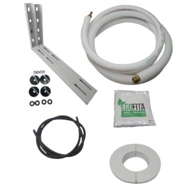 Imagem de RESFRI PEÇAS Kit 03 Instalação Ar Condicionado 3 M 7 A 12000btus Sup 500mm 1/4 e 3/8 Condensadora Redonda