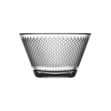 Imagem de Conjunto 6 Bowls de Vidro com Textura em Relevo, 300ml, 10,5cm, Transparente, para Saladas e Sobremesas