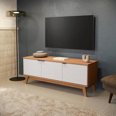 Imagem de Rack Kappesberg 3 Portas 3d Canela/branco 136cm