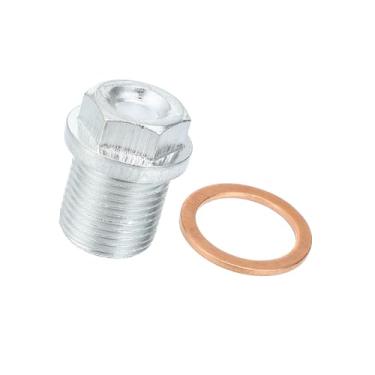 Imagem de ACROPIX Parafuso de bujão de drenagem de óleo de motor de aço M18x1,5 com anel de vedação para Volvo XC60 XC90 S90 S70 C70 para peças de carro Ford Focus tom prateado