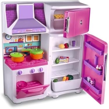 Imagem de Cozinha rosa completa para brincar, com acessorios, encantadora.