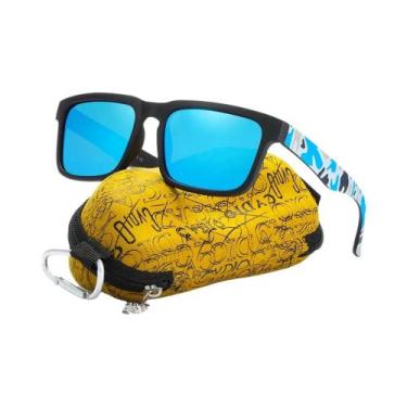 Imagem de Óculos de Sol Polarizados Pretos Foscos Masculinos - Com Estojo e Hast