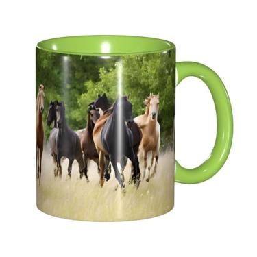 Imagem de Zeraoke Diversos tipos de cavalos imprimem canecas de café criativas, personalizadas, presente para família, tamanho de 325 ml, unissex