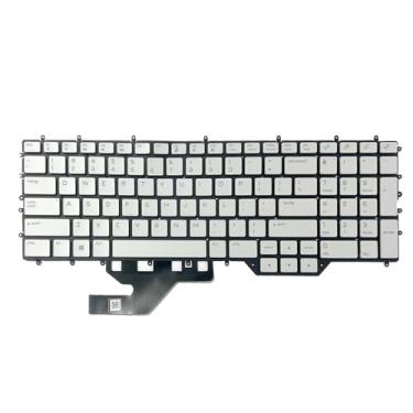Imagem de Huasheng Suda Substituição de retroiluminação de teclado RGB US para Dell Alienware M17 R2 M17 R3 0C5VV3 PK132VQ2F01 (branco)