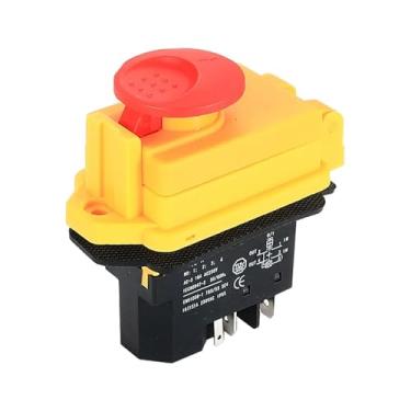 Imagem de Interruptor de botão à prova d'água YCZ3-A Dispositivo de travamento automático DZ04 DZ05 DZ-6 Botão de interruptor eletromagnético parada de emergência trifásica (prata)