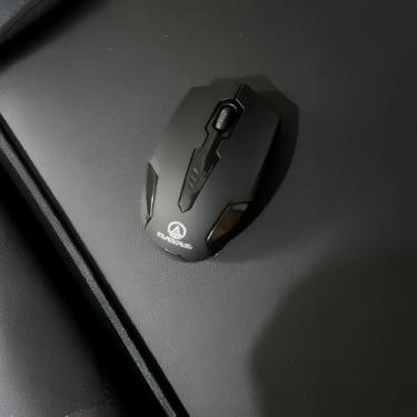 Imagem de Mouse Sem Fio, 1600 DPI, Preto, Conexão 2.4GHz, Recarregável, com Receptor USB, Design Ergonômico, Alcance 10m