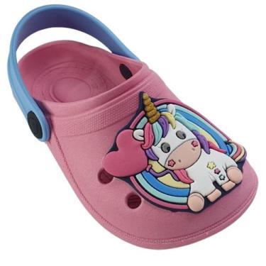Imagem de Sandália Babuche Infantil Feminina Unicórnio Chinelo Escolar Criança A