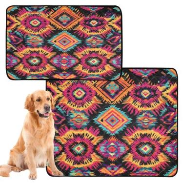 Imagem de CEBUGI Almofadas de xixi laváveis para cães, pacote com 2, almofadas impermeáveis para filhotes de cachorro, antiderrapante, à prova de vazamento, para cama de cercadinho, estampa abstrata