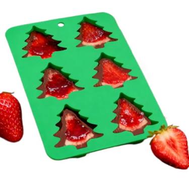 Imagem de Moldes De Silicone Para Árvore De Natal | Utensilio De Forno Resistente Ao Calor,Moldes de Silicone para Cozedura com 6 Cavidades,Para Padaria Caseira, Bolo de Chocolate, Mousse, Festas e Sobremesa