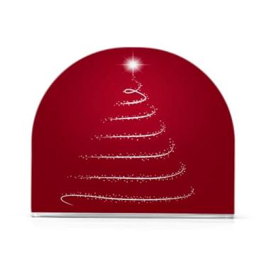 Imagem de Qilmy Suporte de guardanapo acrílico para árvore de Natal vermelha, porta-guardanapos para mesas cozinha restaurante decoração de casa, suporte decorativo moderno para guardanapos de coquetel de papel