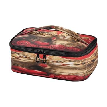 Imagem de Burbuja Lancheira térmica para gatos rosas para homens e mulheres, mini lancheira reutilizável Lancheira portátil com alça para trabalho, viagem, piquenique