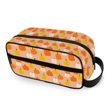 Imagem de Burbuja Bolsa de Higiene Pessoal de Viagem de Abóboras de Dia das Bruxas para Mulheres e Homens, Organizador Portátil de Maquiagem para Acessórios de Higiene Pessoal com Alça