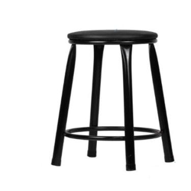 Imagem de Kit 2 Banquetas Baixa Banco Cozinha Americana Balcão Bar Aço - Banco para Balcão, Área Gourmet, Varanda e Churrasco(Preto)