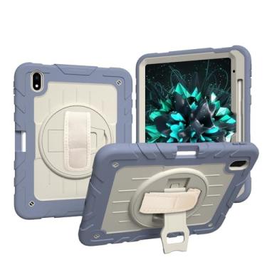 Imagem de Stweap Capa para iPad 10ª geração de 10,9 polegadas 2022, com protetor de tela integrado e suporte, alça de mão, alça de ombro para Apple iPad 10,9 polegadas (roxo/bege)