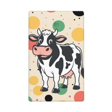 Imagem de Indokyeyqaz Placa decorativa decorativa para interruptor de luz com dispositivo de vaca de bolinhas coloridas e tampa de tomada 7 x 11,4 cm para cozinha, quarto, decoração de casa