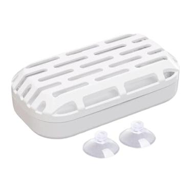 Imagem de KiBcsLic Coletor de fezes para aquário de tartaruga, vaso sanitário reutilizável e fácil de limpar, decoração para aquário, recipiente para resíduos de répteis, Branco