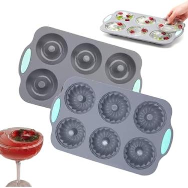 Imagem de Molde de gelo de guirlanda, formas de silicone para fazer cubos de gelo em forma de Natal, molde DIY de silicone de 6 furos, adequado para cubos de gelo, bolos. (2 conjuntos-C)