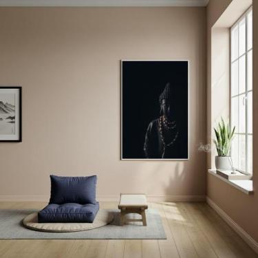 Imagem de Quadro Buda Negro Símbolo De Sabedoria Equilíbrio - 70X50Cm - Quadros 