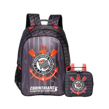 Imagem de Kit Corinthians Timão Mochila De Costas + Lancheira Térmica