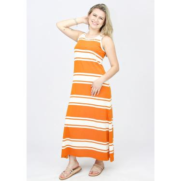 Imagem de Vestido Regata Midi Pau a Pique Listrado Mostarda