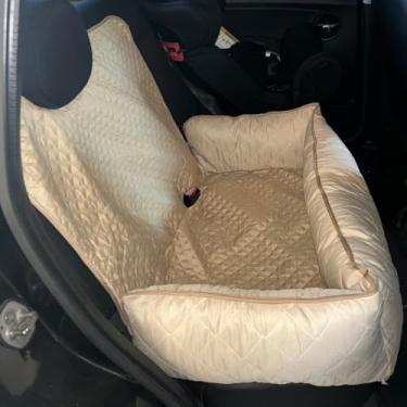 Imagem de Cama Pet 2 em 1 com Capa Protetora para Banco Traseiro - Grande, Impermeável, Toddy Liso (Avelã)
