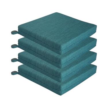 Imagem de COZYVIDA Almofada para cadeira de pátio de 50,8 x 50,8 cm, pacote com 4, almofadas de cadeira para ambientes externos, enchimento de espuma resiliente, repelente de água, resistente a manchas