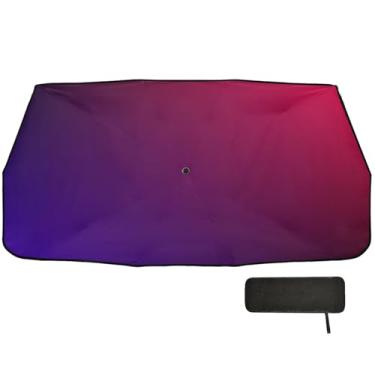 Imagem de Guarda-sol gradiente de azul a vermelho para para-brisa de carro bloqueio UV janela sombra para carro 147 x 75 cm carro essenciais
