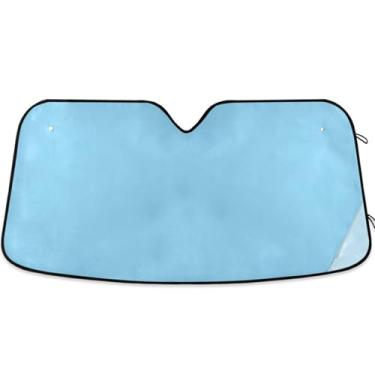 Imagem de Guarda-sol azul celeste bonito para para-brisa de carro capa de para-brisa automotiva dobrável personalizada protetor solar floral L, 144,8 cm x 80 cm