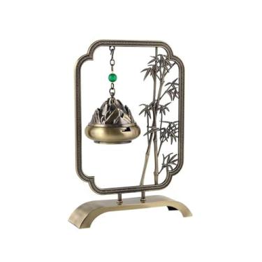 Imagem de porta-vara de incenso Queimador de incenso liga zinco e cobre luxo leve para decoração interiores casa(Bronze)