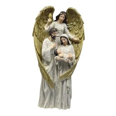 Imagem de KiBcsLic Estatueta de Anjo, Presente Religioso, Coleção de Estátuas, Peça Central, Enfeite de Lareira Natalino, Decoração de Mesa para Festas, S Gold, Tamanho real
