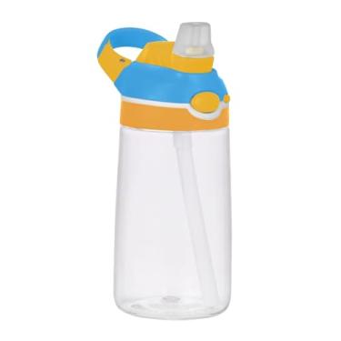 Imagem de Garrafa de água infantil ombré branca gradiente 473 ml Tritan garrafa de água esportiva portátil com tampa de canudo 473 ml copo infantil à prova de vazamento reutilizável, alça de transporte