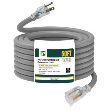 Imagem de Cable de extensión EP 15 m iluminado para exteriores 12/3 SJTW 15A 125