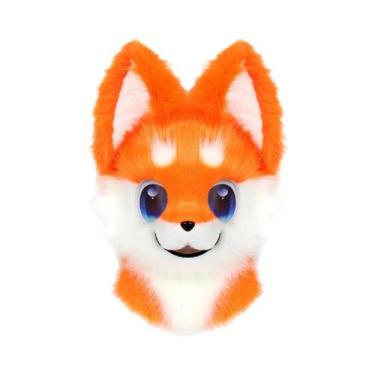 Imagem de Máscara De Cabeça De Animal De Pelúcia Fofa, Acessório De Fantasia De 