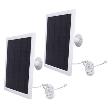 Imagem de Goshyda Painel Solar de 15 W para Câmera Nest Versão de Bateria Externa e Interna, Carregador de Energia Solar Ajustável de 360 ​​° Com Cabo de 9,8 Pés, à Prova de água IP66 (2 unidades)