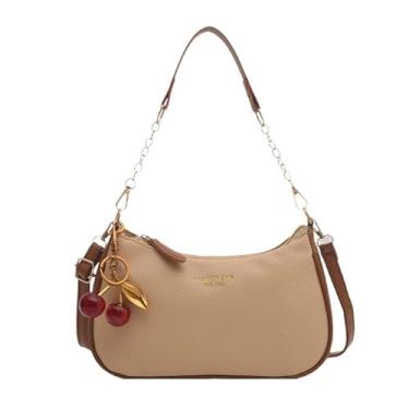 Imagem de Bolsa de ombro de grande capacidade, bolsa tiracolo sofisticada para trabalho, bolsa feminina espaçosa, Caqui, Medium, Mochila casual