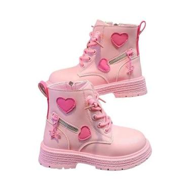 Imagem de Botas De Borracha Rosa Para Meninas Com Zíper Lateral, Sola Macia, Mod