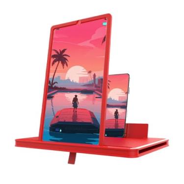 Imagem de Lupa de celular, lupa de tela dobrável para smartphone, amplificador de vídeo portátil 3D hd para telefones celulares com visor vertical e horizontal, para todos os smartphones assistindo a vídeos de