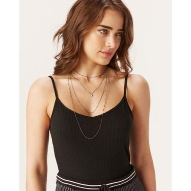 Imagem de Regata Feminina Básica Stretch Canelada Malwee Ref. 50617, Preto, GG