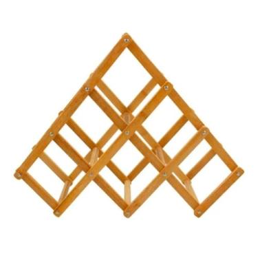 Imagem de ADEGA RETRATIL RACK VINHOS MADEIRA SUPORTE PORTA 6 GARRAFAS BEBIDAS PRATELEIRA MESA BANCADA DOBRAVEL LUXO