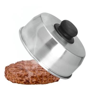 Imagem de Abafador De Hamburguer Lanche Em Alumínio Para Chapa Lanchonetes Resta