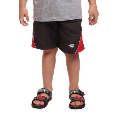 Imagem de Bermuda Tactel OX SILVER Infantil Com Bolsos, Menino, Preto, 8