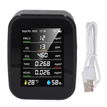 Imagem de Fafeicy Medidor de Qualidade do Ar Interno, Detector Pm2.5 Hcho Tvoc Com Monitor de Temperatura e Umidade, para Escritório Em Casa, Sala de Aula, Hospital
