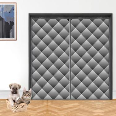 Imagem de Tela magnética para porta com isolamento térmico, tecido Oxford atualizado Sunmoxia com cortina de fibra de poliéster espessa, cobertor de cobertura de isolamento à prova de intempéries para o inverno